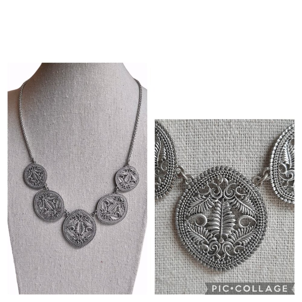 Lucky Brand Silver Tone Filigree Necklace